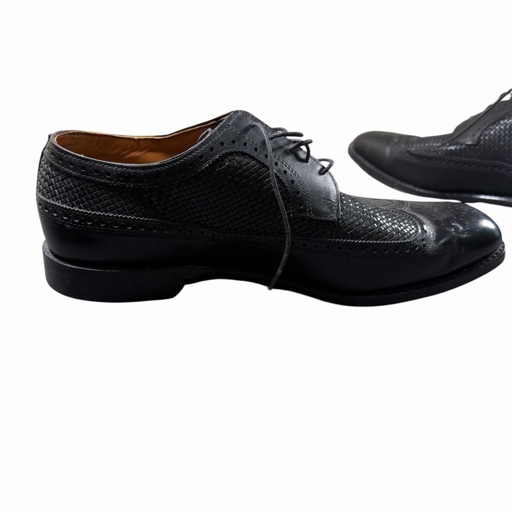 Allen Edmonds LEIDEN Leather Shoes Men 13 Black Wingtip - Picture 8 of 10